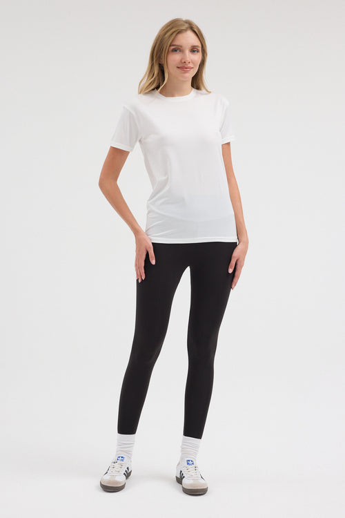 ALVORN Kadın Regular Fit Basic Tişört - Beyaz - Görsel 2
