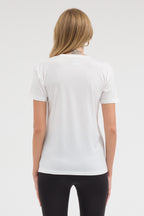 ALVORN Kadın Regular Fit Basic Tişört - Beyaz - Görsel 3