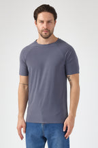 Alvornwear Reglan Kol Tişört — Gri, ön