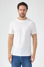 Alvornwear Reglan Kol Tişört — Beyaz, ön